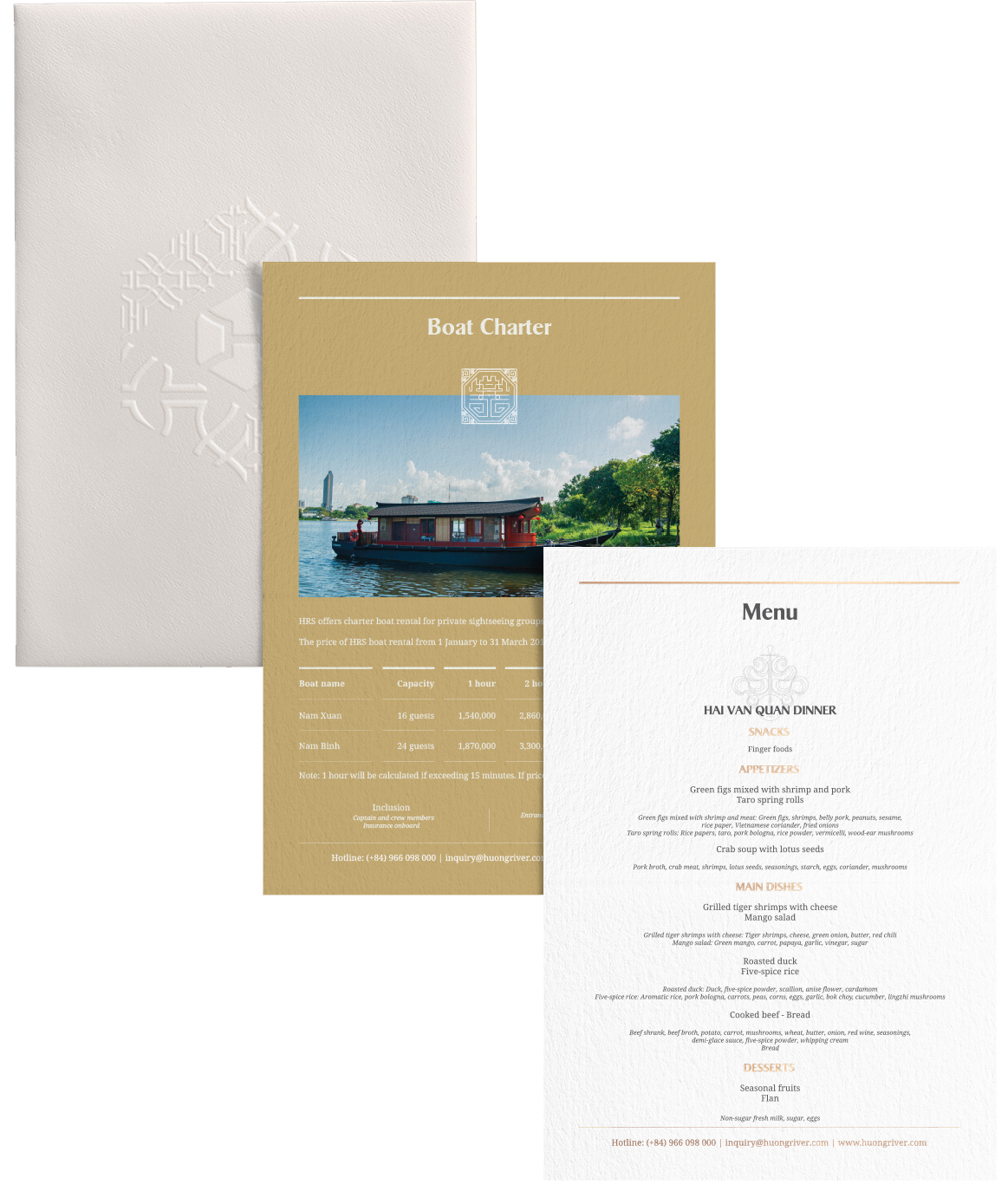 Thiết kế menu nhà hàng trên thuyền HRS bởi bna.com.vn